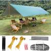 Tent Sun Shade Waterproof Camping Tarp for Trips Fishing Backyard Fun Picnics Portable Shelter Canopy with Pole Rope Ground Nail,Green-33M view 1