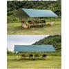 Tent Sun Shade Waterproof Camping Tarp for Trips Fishing Backyard Fun Picnics Portable Shelter Canopy with Pole Rope Ground Nail,Green-33M view 2
