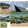Tent Sun Shade Waterproof Camping Tarp for Trips Fishing Backyard Fun Picnics Portable Shelter Canopy with Pole Rope Ground Nail,Green-33M view 3