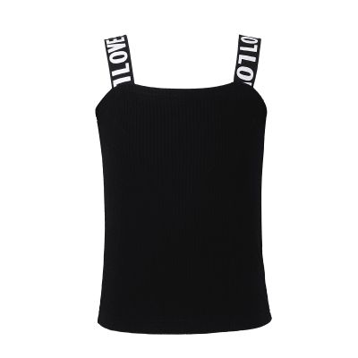 Kaerm Kids Girls Ballet Dance Lettered Straps Camisole Tank Top Athletic Sport Gymnastics Vest Shirts Black 18-24 Months