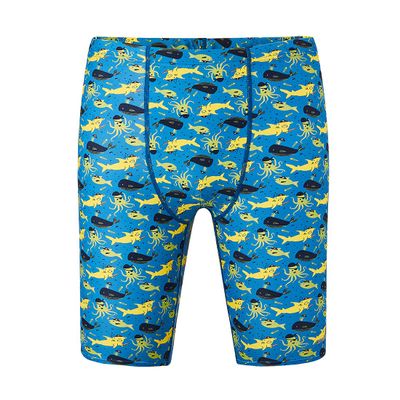 DEVOROPA Boys' Swim Jammers Youth Competitive Swim Team Suit Quick Dry Athletic Swimming Shorts UPF 50+ Ocean Pattern XL