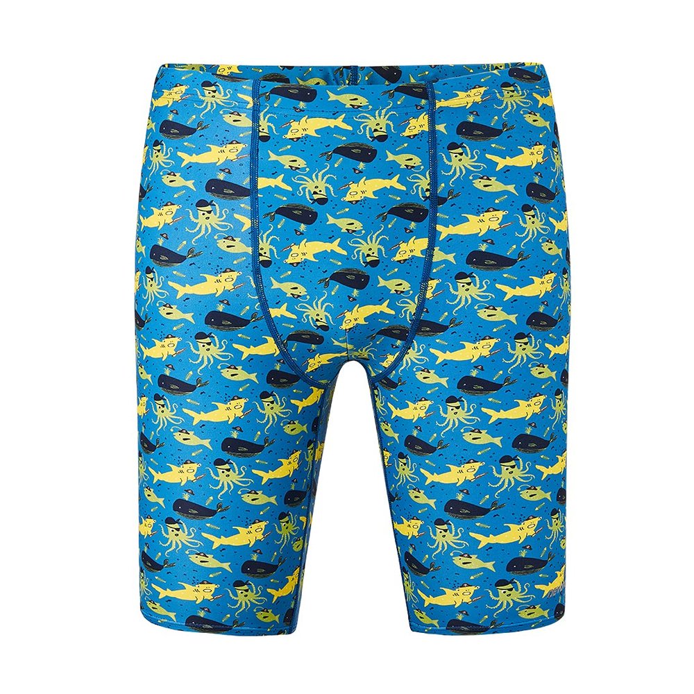 DEVOROPA Boys' Swim Jammers Youth Competitive Swim Team Suit Quick Dry Athletic Swimming Shorts UPF 50+ Ocean Pattern XL