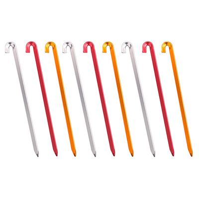 9pcs Aluminium Alloy Tent Stakes for Outdoor Camping Heavy Duty Pegs for Tents and Garden Use Colors Easy to Install