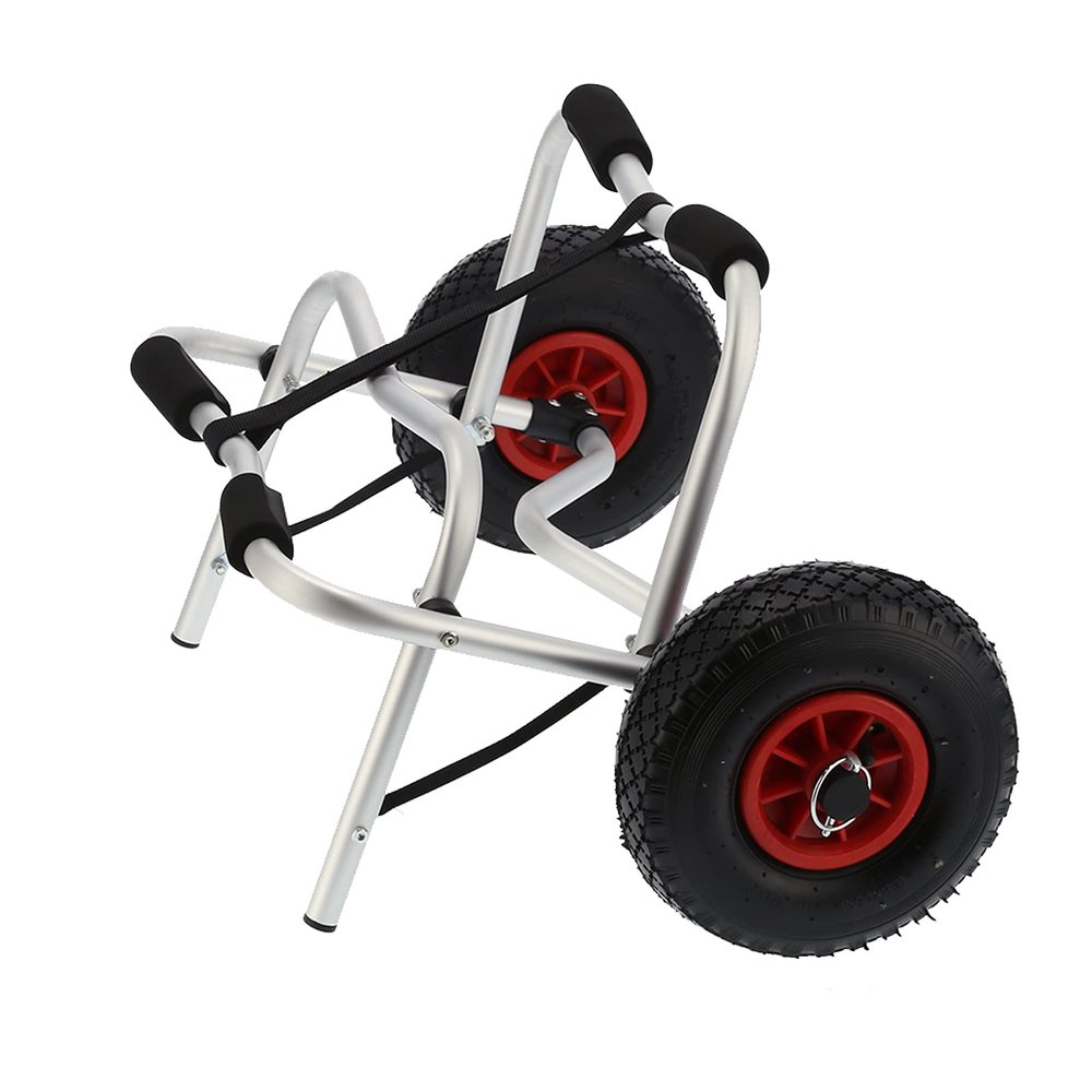 EVTSCAN Heavy Duty Kayak Cart, Universal Kayak Carrier Aluminum Alloy Dual Leg Kayak Cart Foldable Canoe Boat Carrier with 10in Inflation Tires