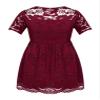 JEATHA Women's Maternity Clothes Floral Lace Summer Tops Short Sleeve Blouses Side Zipper Tunic Shirts Burgundy M view 1