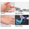Lucky Monet 10/12/13.3/15ft Radius Large American Saltwater Fishing Cast Net for Bait Trap Fish, Easy Throw Thicken Nylon Line w/Upgraded Steel Chain Sinker, 5/8 Inches Mesh Size view 2