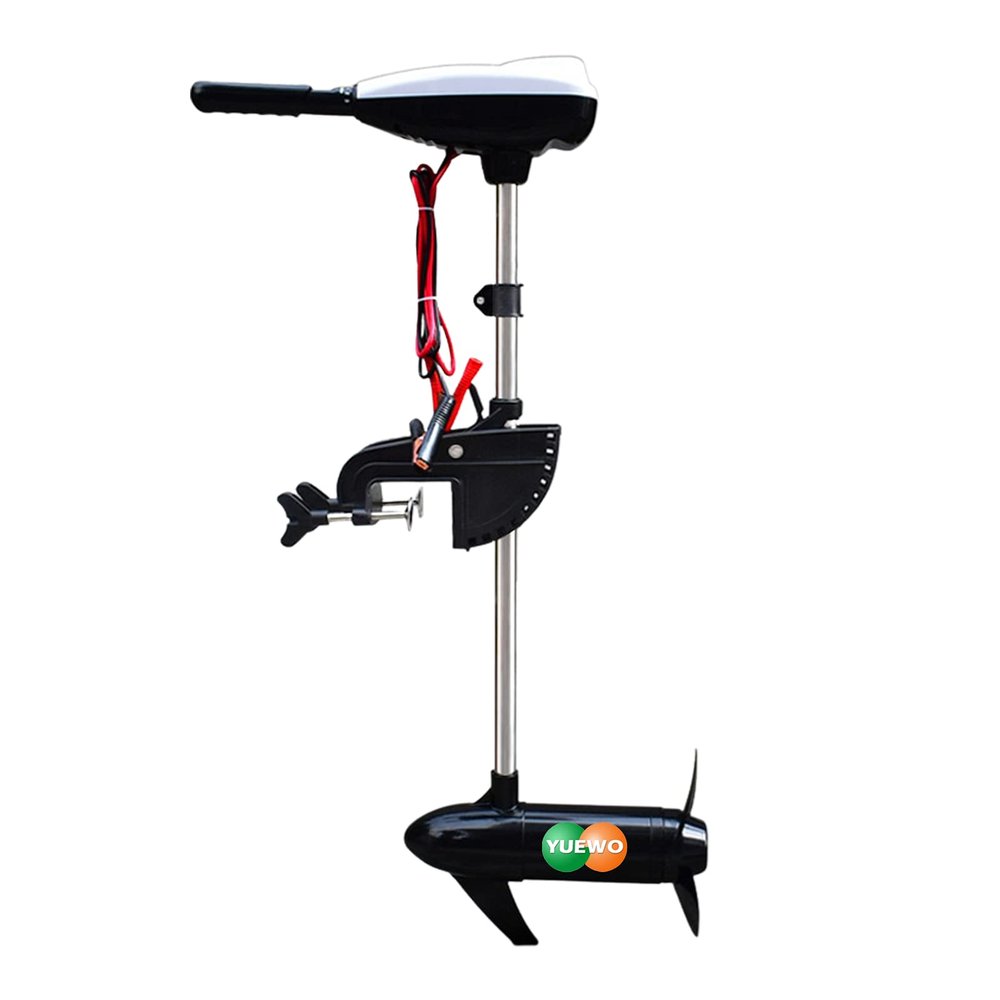 YUEWO 12V Electric Trolling Motor 46/50/60/68LBS Thrust Saltwater Transom Mounted Kayak Motor with 10 Levels of Colorful Power Display for Inflatable Fishing Boats (28lb Thrust)