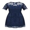 JEATHA Women's Maternity Clothes Floral Lace Summer Tops Short Sleeve Blouses Side Zipper Tunic Shirts Dark Blue S view 1
