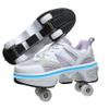 2-in-1 Roller Skates & Sneakers Unisex Retractable Wheels Outdoor Fun & Fitness Kick Roller Shoes Purple view 1