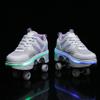 2-in-1 Roller Skates & Sneakers Unisex Retractable Wheels Outdoor Fun & Fitness Kick Roller Shoes Purple view 4