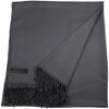 CJ Apparel Dark Grey Smokey Grey Solid Color Tassels Design Nepalese Shawl Scarf Wrap Stole Throw Head Wrap Pashmina Gift Hand Made in Nepal New view 3