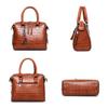 YAQUNICER Women Soft Synthetic PU Leather 4pcs Satchel Crossbody Handbags Shoulder Clutches Purse Tassels Fox Ornaments-Brown view 3