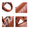 YAQUNICER Women Soft Synthetic PU Leather 4pcs Satchel Crossbody Handbags Shoulder Clutches Purse Tassels Fox Ornaments-Brown view 4