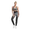 YONGHS 2 Piece Seamless Tracksuit Workout Outfits Tights Leggings and Sports Bra Yoga Sets for Women White&Black Butterfl X-Large view 3