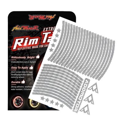 Addmotor Bike Wheel Rim Stickers Stripes 3M Reflective Decals Tape Reflector for Bicycle Motorcycle Decoration (Silver, 26)