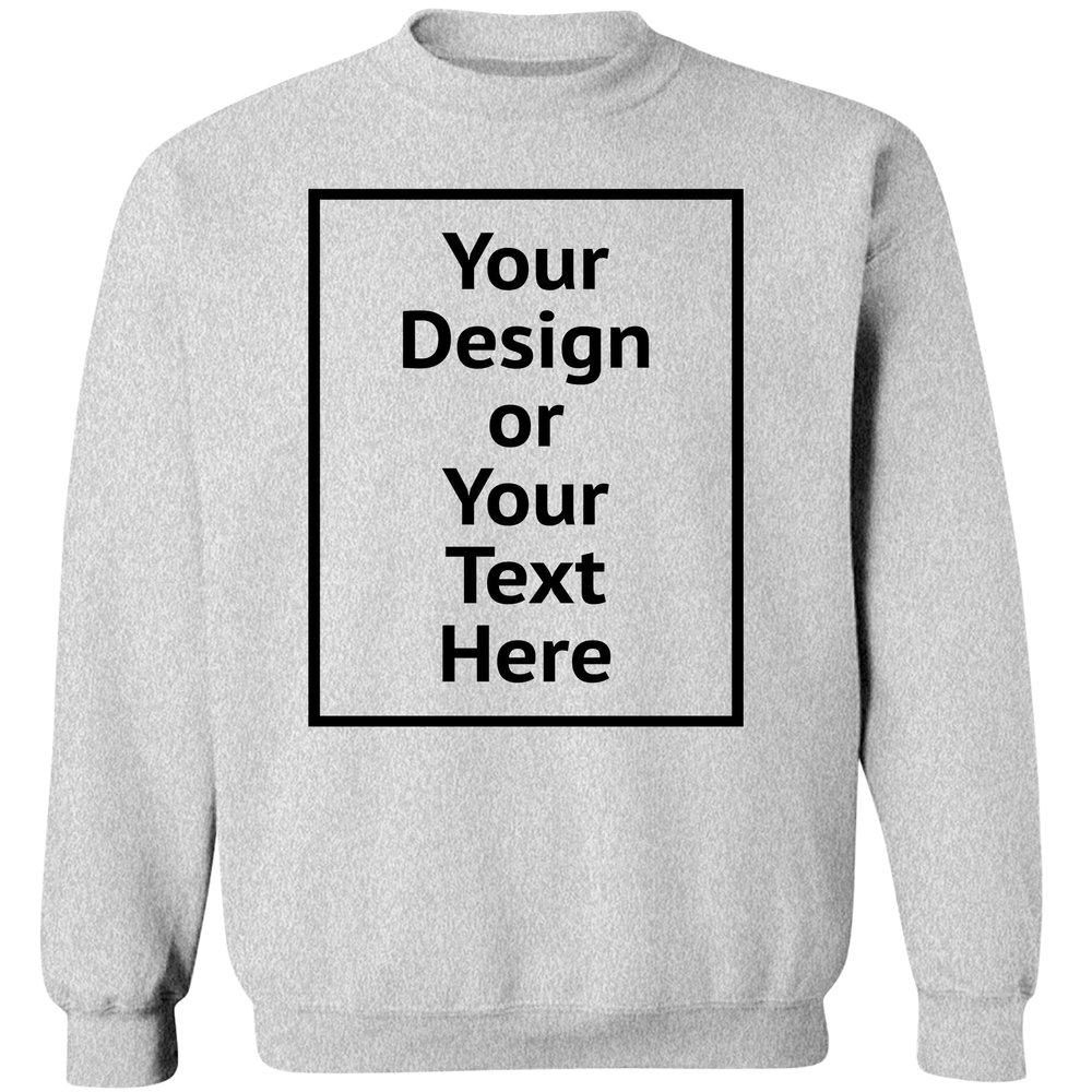 Awkward Styles Personalized Sweatshirt - Men Women DIY Add Your Photo Image Your Own Custom Text Grey XL