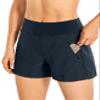 CRZ YOGA Women's Lightweight Mid Rise Hiking Shorts 4'' - Stretch for Athletic Summer Travel Outdoor Golf with Zip Pockets True Navy Medium view 1