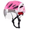 SKT HP Toddler Bike Helmet, Adjustable Helmet for Kids and Youth with Detachable Magnetic Goggles, Bicycle Cycling Skate Scooter Skateboard Helmet for Girls and Boys Pink view 1