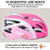 SKT HP Toddler Bike Helmet, Adjustable Helmet for Kids and Youth with Detachable Magnetic Goggles, Bicycle Cycling Skate Scooter Skateboard Helmet for Girls and Boys Pink view 4