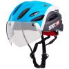 SKT HP Toddler Bike Helmet, Adjustable Helmet for Kids and Youth with Detachable Magnetic Goggles, Bicycle Cycling Skate Scooter Skateboard Helmet for Boys and Girls Blue view 1