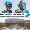 SKT HP Toddler Bike Helmet, Adjustable Helmet for Kids and Youth with Detachable Magnetic Goggles, Bicycle Cycling Skate Scooter Skateboard Helmet for Boys and Girls Blue view 3