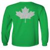 0085. Canadian Maple Leaf Flag Canada Pride Vintage Men's Long Sleeve t Shirt (Irish Green X-Large) view 3