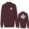 0085. Canadian Maple Leaf Flag Canada Pride Vintage Men's Crewneck Sweatshirt (Maroon Small)