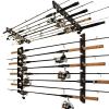 8-Rod Wall or Ceiling Fishing Rod Storage Rack, Vertical or Horizontal Fishing Rod Holder with 8 Rod Capacity, Pink/Black view 1