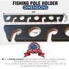 8-Rod Wall or Ceiling Fishing Rod Storage Rack, Vertical or Horizontal Fishing Rod Holder with 8 Rod Capacity, Pink/Black view 3
