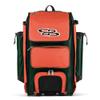 Boombah Catchers Superpack Hybrid Rolling Bat Bag - Dark Green/Orange - Wheeled & Backpack Version view 1