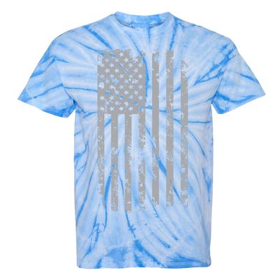 Haase Unlimited Silver American Flag - USA Patriotic Freedom Unisex Tie Dye T-Shirt (Columbia Tie Dye, XXX-Large)