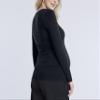 Motherhood Maternity womens Long Sleeve V-neck Side Ruched Tee T Shirt, Core Black, Large US view 3