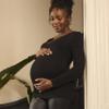 Motherhood Maternity womens Long Sleeve V-neck Side Ruched Tee T Shirt, Core Black, Large US view 4