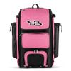 Boombah Catchers Superpack Hybrid Rolling Bat Bag - Black/Pink - Wheeled & Backpack Version view 1