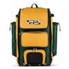 Boombah Catchers Superpack Hybrid Rolling Bat Bag - Dark Green/Gold - Wheeled & Backpack Version view 1