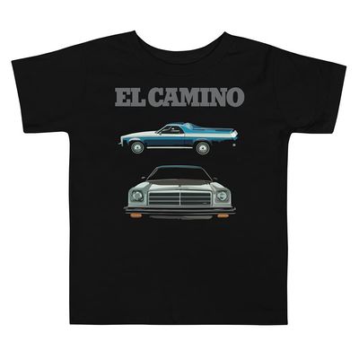 1974 Chevy El Camino Classic Cars Toddler Short Sleeve Tee Black