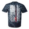 Haase Unlimited Fishing Pole American Flag - Fisherman USA Unisex Tie Dye T-Shirt (Black Tie Dye - Back Print, XXX-Large) view 1