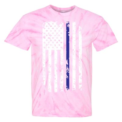 Haase Unlimited Blue Line American Flag - Support Cops Police Unisex Tie Dye T-Shirt (Pink Tie Dye, XXX-Large)