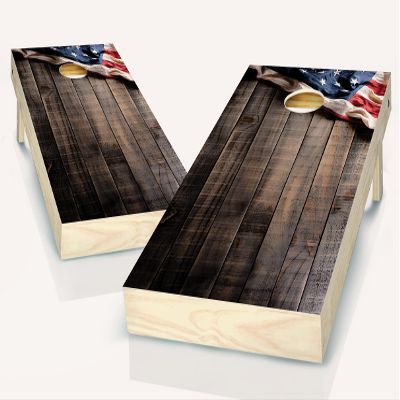 Cornhole American Flag Stars Board Vinyl Wrap Laminated Sticker Set Decal
