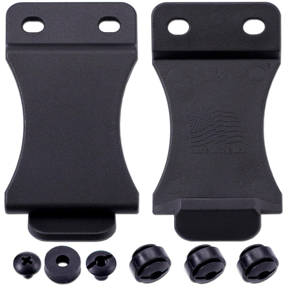 [2PCS] HolsterSmith FOMI Holster Clip for 1.50 Inch Belts  IWB/OWB with Mounting Hardware  USA Made - Adjustable Cant - for Kydex Holsters, Knife Sheaths, Inside Waistband Clips