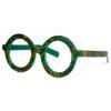 Zeelool Retro Thick Round Blue Light Blocking Glasses for Women Men Calhoun ZOA01776-03 Green-Floral view 1