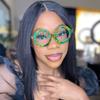 Zeelool Retro Thick Round Blue Light Blocking Glasses for Women Men Calhoun ZOA01776-03 Green-Floral view 3