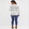 Long Sleeve Side Ruche V-Neck Tee Shirt view 2