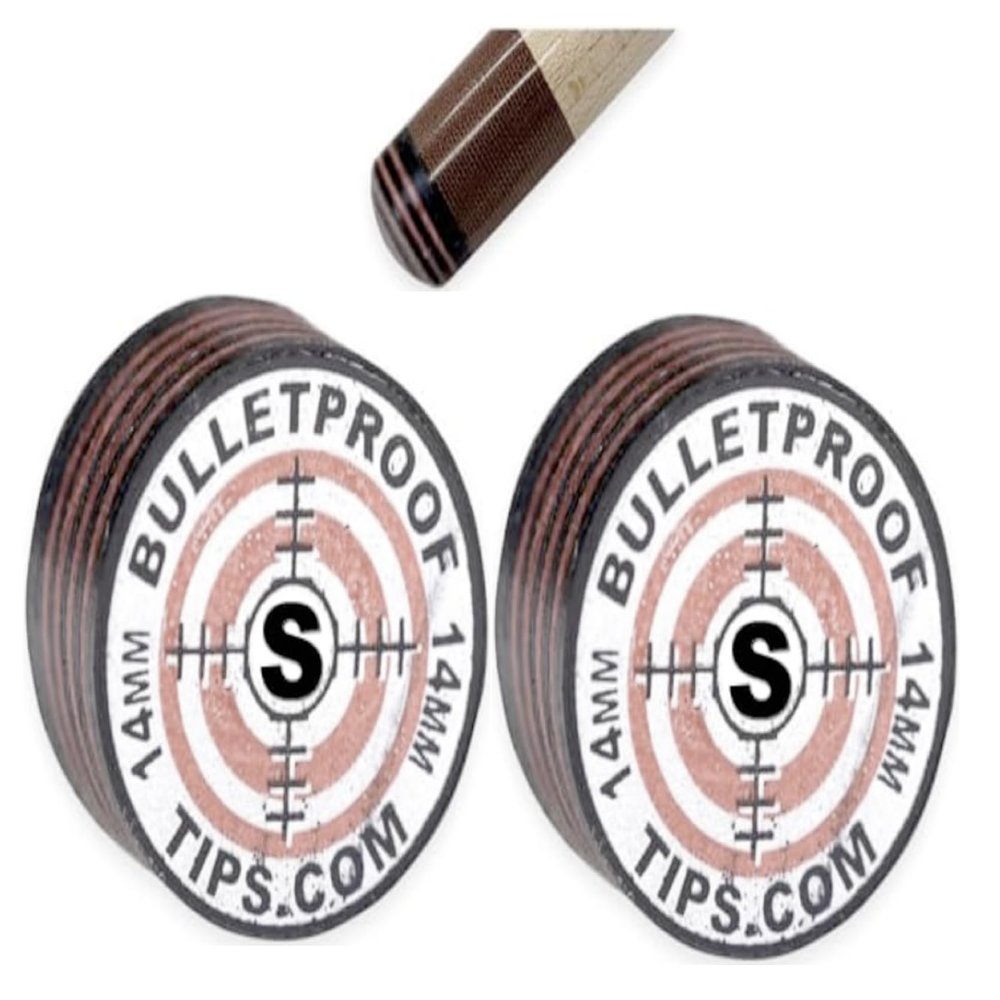 Bulletproof Billiards AIM (Accuracy Improving Multi-Layer) 11 Layer Laminated Japanese Pigskin Playing Tip - Pool Stick Tips, Billiard Set Accessories - 2 Pack (Hardness: Soft)