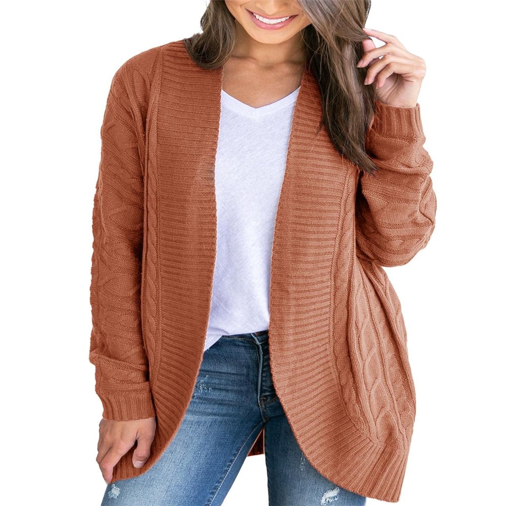 Saodimallsu Womens Open Front Cocoon Cable Knit Cardigan Chunky Loose Long Sleeve Slouchy Warm Fall Sweaters Outwear