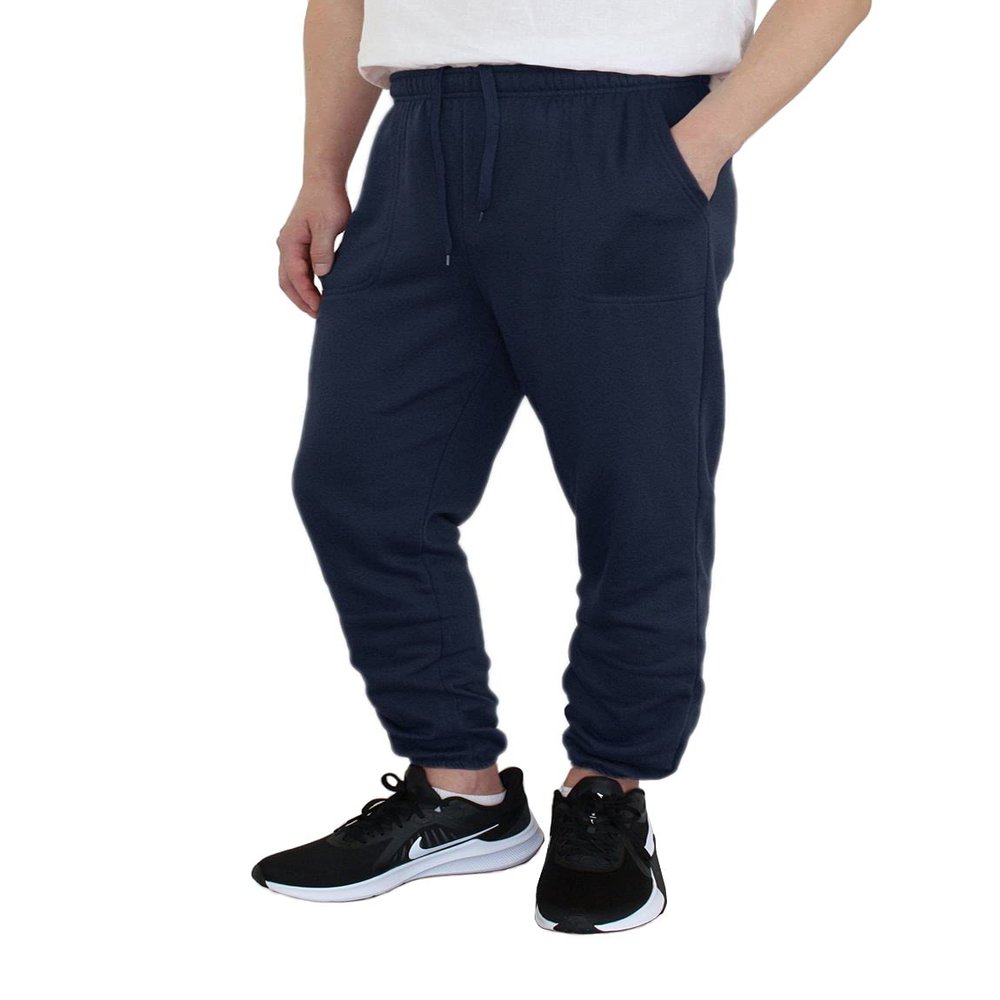 AIRNINE Men's Lightweight Fleece Joggers Sweatpants (S to 6XL) (Navy_S78, 5X-Large, 5X_l)