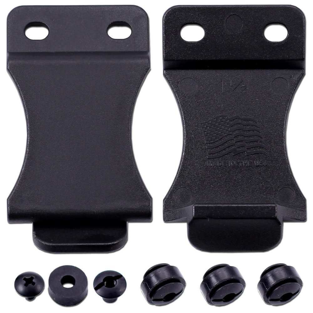 [4PCS] HolsterSmith FOMI Holster Clip for 1.50 Inch Belts  IWB/OWB with Mounting Hardware  USA Made - Adjustable Cant - for Kydex Holsters, Knife Sheaths, Inside Waistband Clips