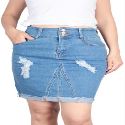 BodiLove Women's Stretch Tight Body Hugging Curve Hugging Solid Color Form Fitting Body Con Mini Skirt Night Out Evening Party Clubbing Summer Casual Flirty Light Blue XL