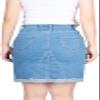 BodiLove Women's Stretch Tight Body Hugging Curve Hugging Solid Color Form Fitting Body Con Mini Skirt Night Out Evening Party Clubbing Summer Casual Flirty Light Blue XL view 2