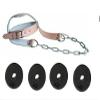 Ader Leather Padded Head Harness w/Chain and 10 lb Cast Iron 1'' Plates view 2